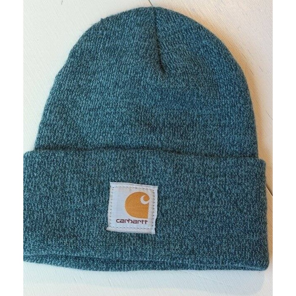 Carhartt Knit Cuffed Beanie Hat Teal Blue Marl Men Women One Size
